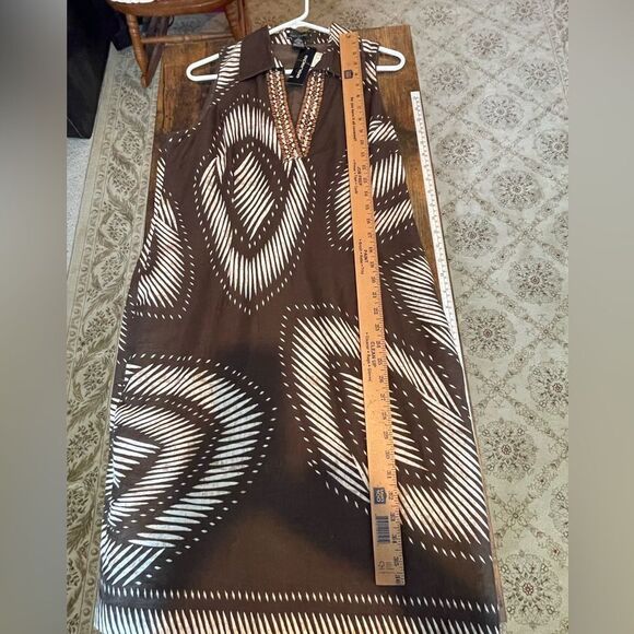NWT SPENSE BROWN GEOMETRICAL PATTERN SIZE 14 DRESS - Picture 7 of 10